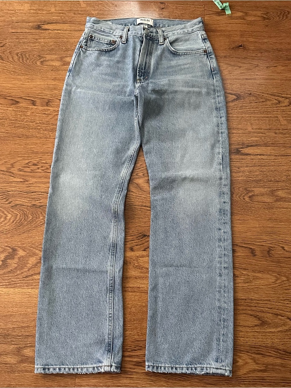 Agolde Straight Light Wash Denim Jeans size 26 MIA organic cotton high rise
